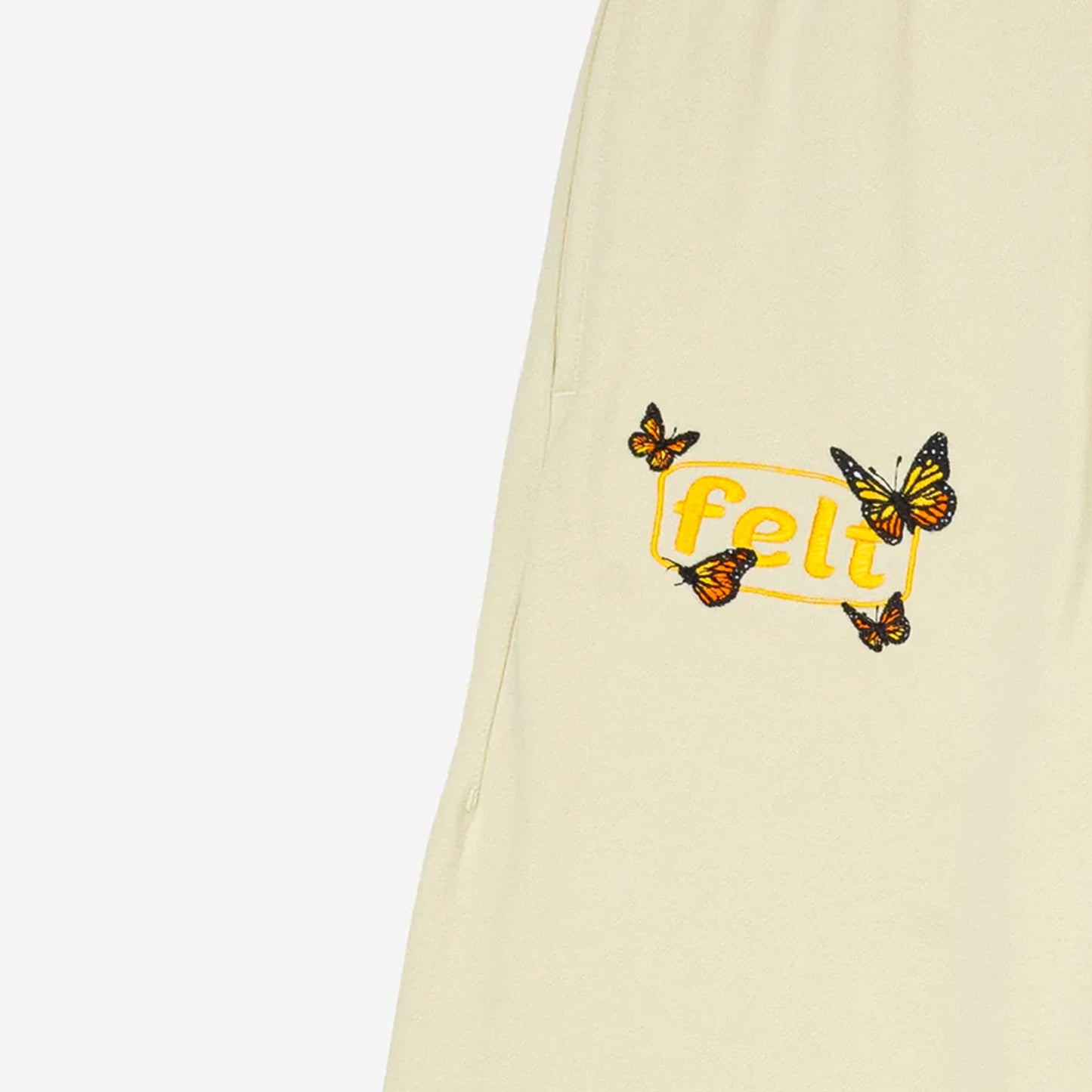 Felt Cream Sweat Pants