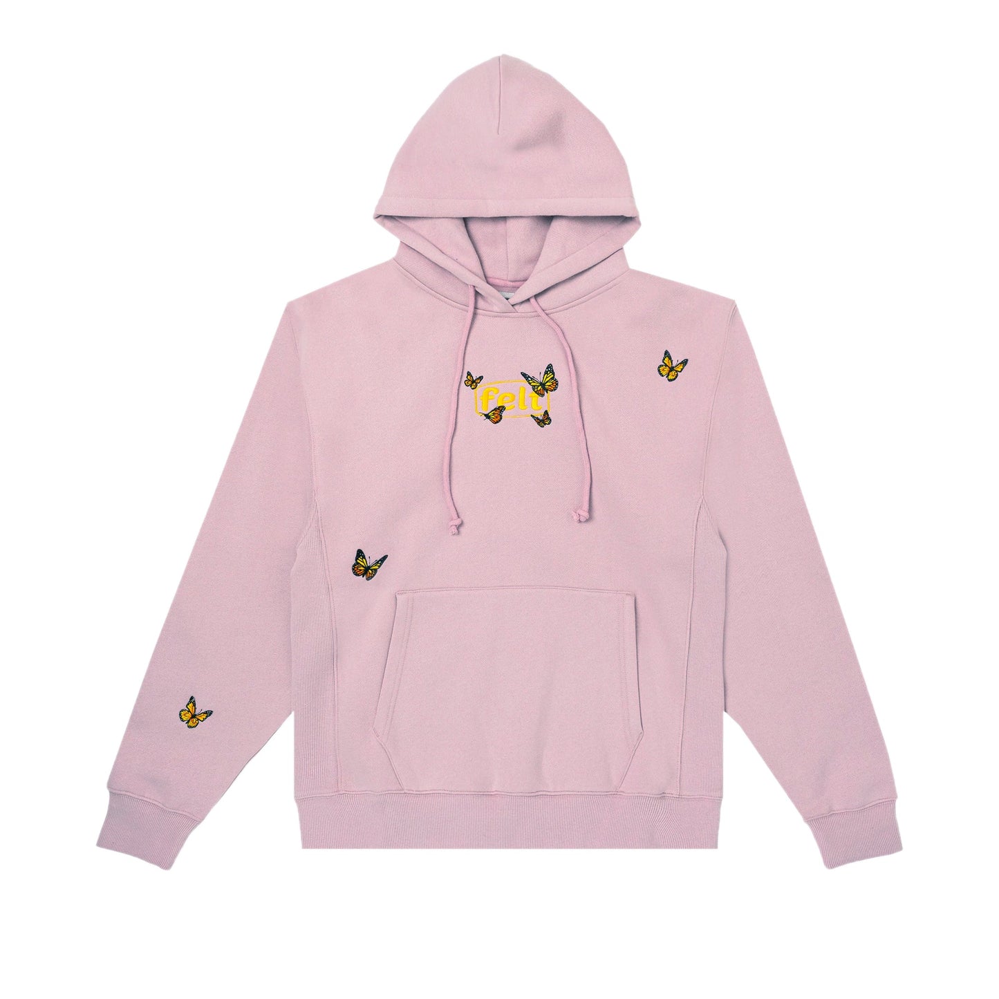 Felt hoodie pink