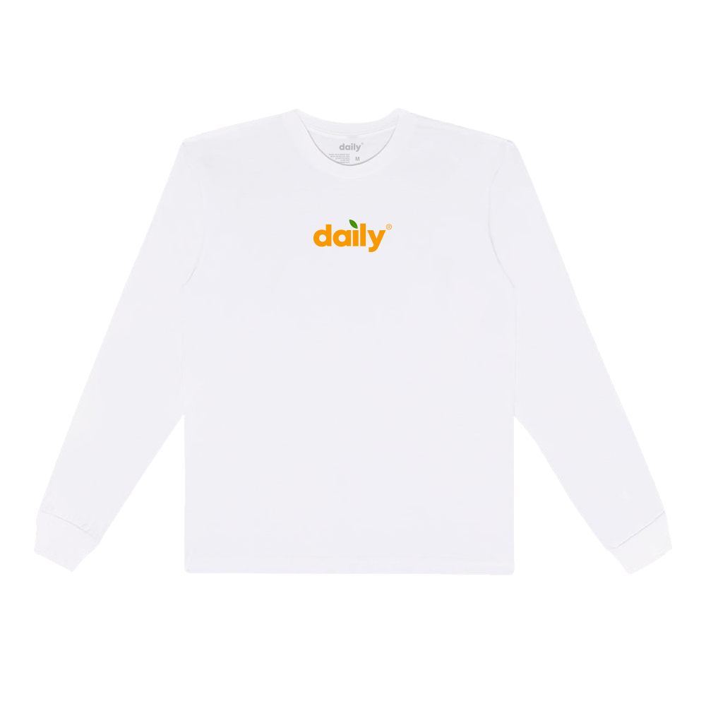 Daily OJ Logo LS Tee White