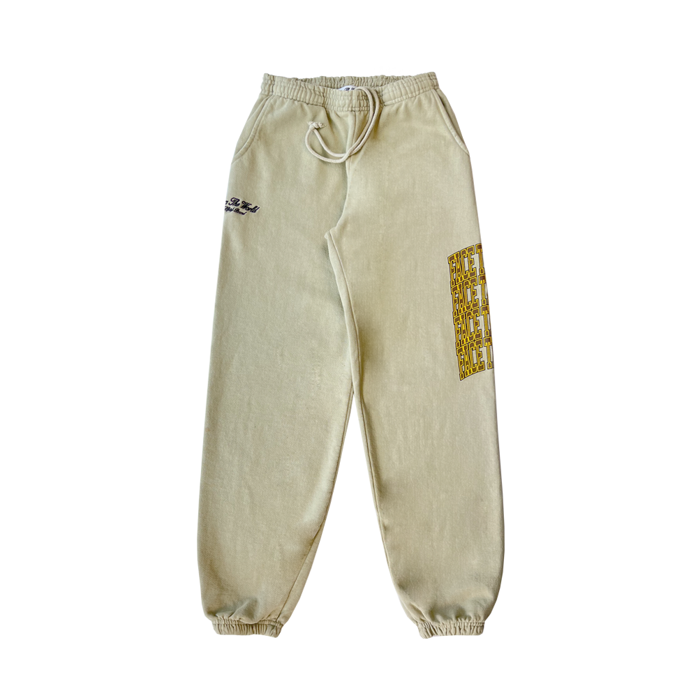 Face the World Sweatpants(tan)