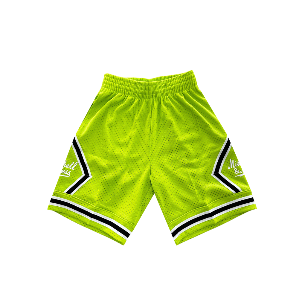 Mitchell and Ness Lime Green Diamond Shorts
