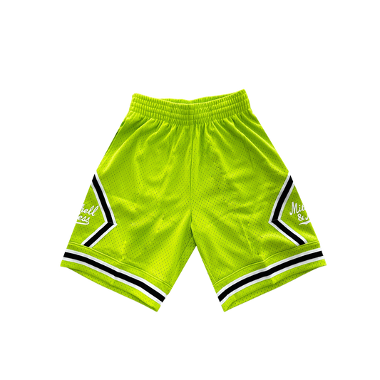 Mitchell and Ness Lime Green Diamond Shorts